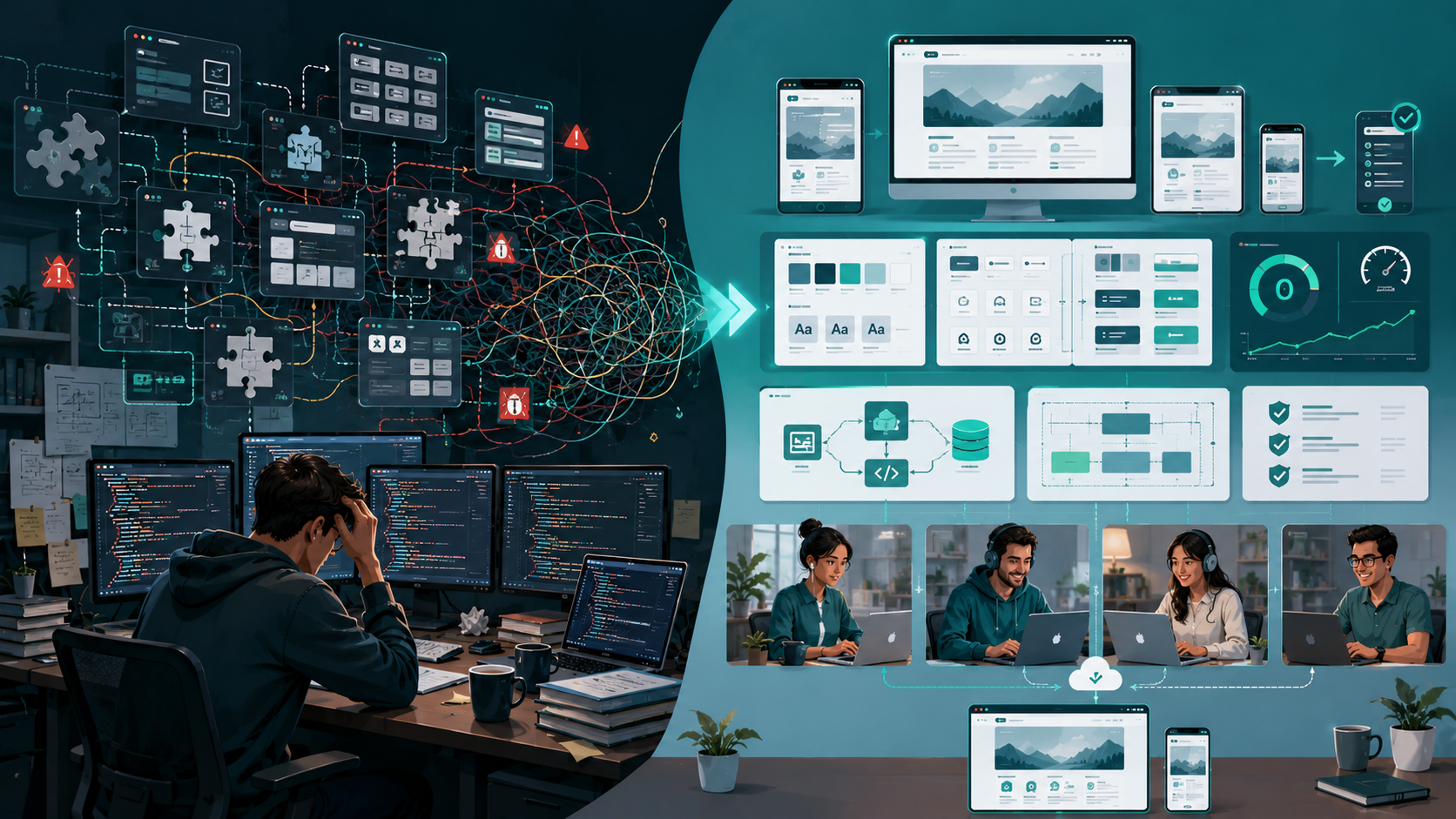 Small business responsive web design team avoiding frontend overengineering